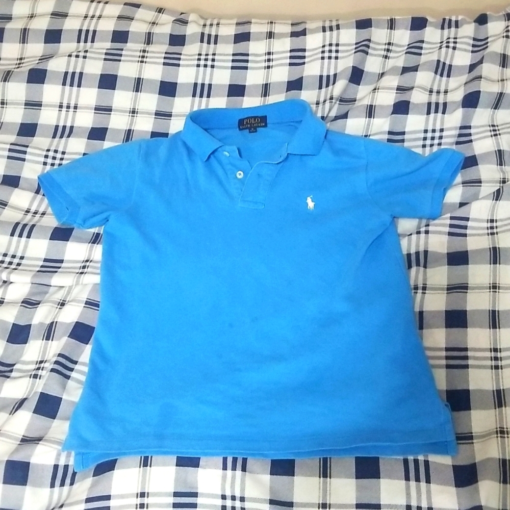 Blue polo shirt,medium